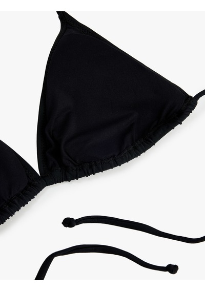 Koton Boyundan Bağlamalı Üçgen Bikini Üstü Siyah 6sak10002mm