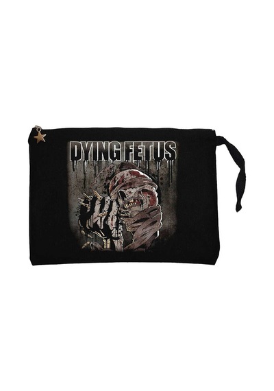 Fetus Skull Siyah Clutch Astarlı Cüzdan / El Çantası