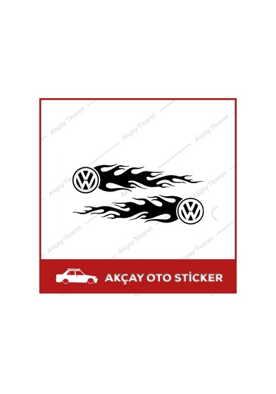 Alevli Volkswagen Sticker Volkswagen Oto Sticker Araba Sticker