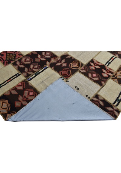 Kilim Antik El Dokuma 7.5m2 Yün Kendirli Patchwork Kırkyama Anadolu Kilimi 0113 - Yeni - Çok Renkli