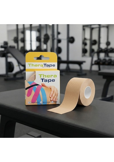 Thera Tape Kinesio Sporcu  Bandı Yüz & Vücut Uyumlu Kinezyo Bant Ten 5 CM x 5 M﻿﻿