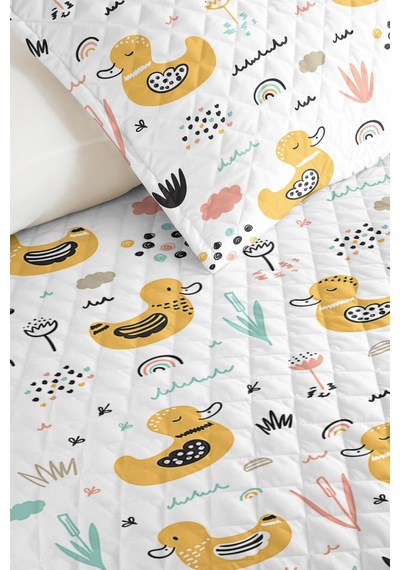 Evimde Bambaşka Sarı Ördek Çocuk Odası Tek Kişilik Pike Takımı - Mint Pudra 160x220 CM Kapitone Yatak Örtüsü Evimde Bambaşka Sarı Ördek Çocuk Odası Tek Kişilik Pike Takımı - Mint Pudra 160x220 CM Kapitone Yatak Örtüsü