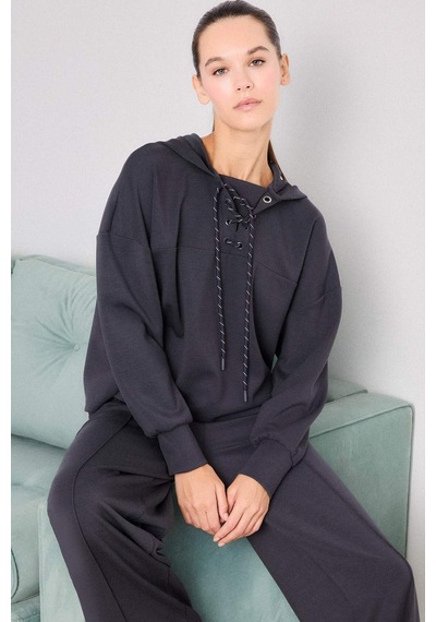 Defacto Modal Bağlama Detaylı Sweatshirt-fall İn Love Loungewear G0002ax25wnar210 Antrasit