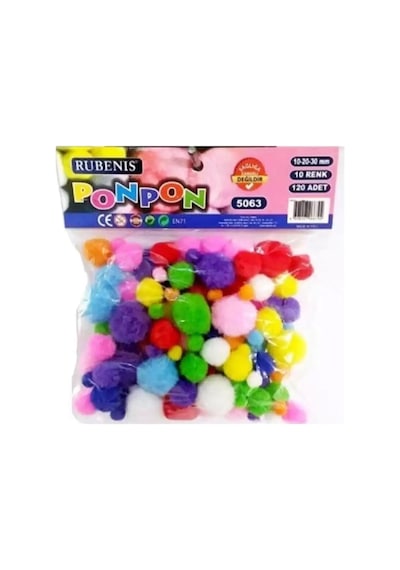 Rubenis Pon Pon 10 Renk Karışık 5063 Çok Renkli