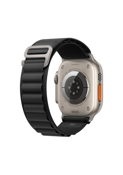 Microsonic Apple Uyumlu Watch Ultra Kordon Alpine Loop Siyah