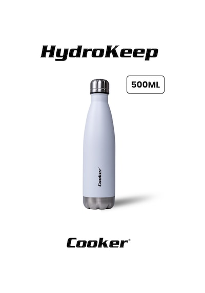Cooker Hydrokeep 500 Ml Paslanmaz Çelik Şişe Termos Ckr2071 Beyaz