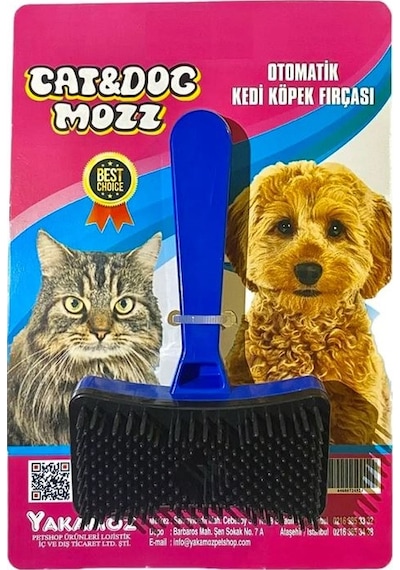 Cat&Dogmozz Otomatik Tek Tuşla Temizlenebilen Kedi Köpek Fırçası Çok Renkli