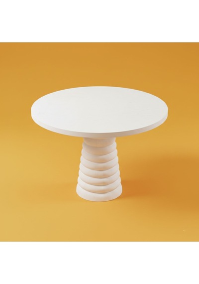 Spirra Yuvarlak Ahşap Yemek Masası 120x120 Beyaz