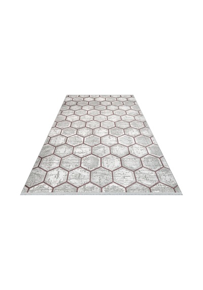 Bespoky Argilla Geometrik Modern Salon Halısı Makine Dokuma Gri - Açık Gri - 15534k
