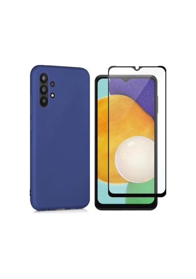 Samsung Galaxy Uyumlu A13 4g Esnek Soft Tasarım Dayanıklı Kılıf Ve Tam Kaplayan Ekran Koruyucu Col177329-lacivert