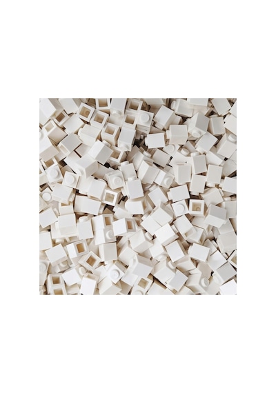 50 Adet 1x1 Beyaz Tuğla Duvar Parçası - 50 Piece 1x1 White Brick Parts
