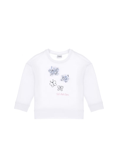 U.S. Polo Assn. Kız Çocuk Beyaz Bisiklet Yaka Sweatshirt 50298202-VR013