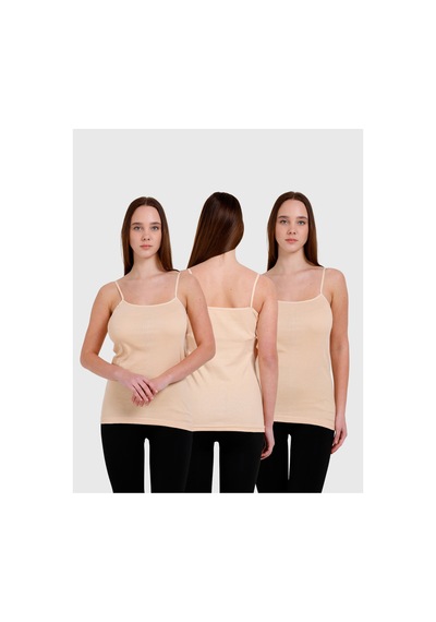 Clara Butik 3'lü Basic Ip Askı Atlet Ten