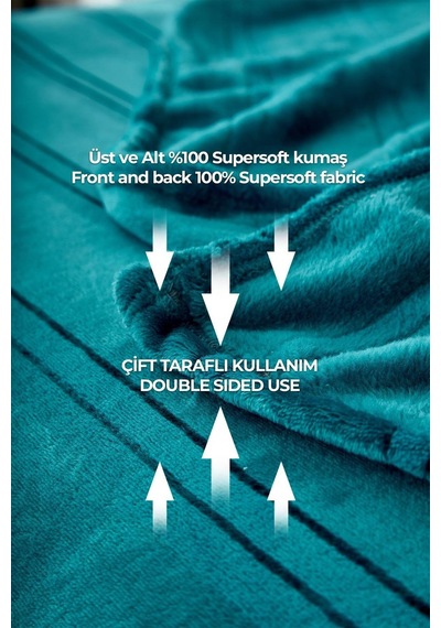 Evlen Home Mayer Supersoft Yumuşak Çift Kişilik Battaniye 180x230 Cm Mint Mint