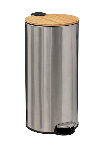 5five Çöp Kovaları Simply Smart Bambou 30 Lt Metal Inox