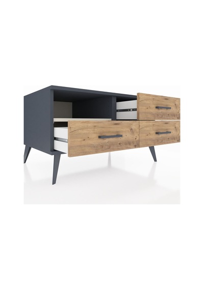 Kronos Şifonyer Tek Raflı 3 Çekmeceli 88x59x48 Antrasit-aytaşı/çam Aytaşı/çam