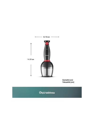 Handmaid 1967h Blender Set Siyah Kırmızı Belirtilmemiş