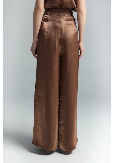 Sateen Aura Pantolon - Kahve-137307