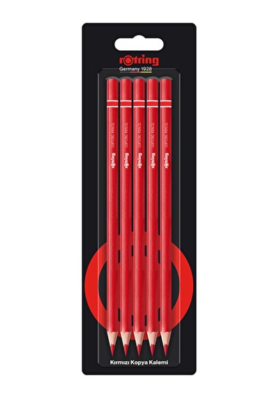 3 Adet Kırmızı Kopya Kalemi Rotring 5'li