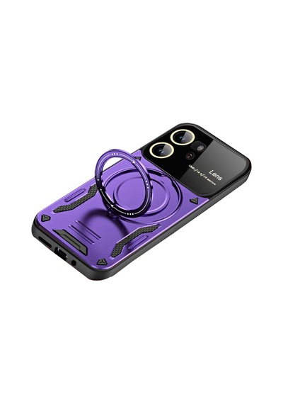 Vivo Y16 Uyumlu Kılıf Joy Lens Standlı Kapak - Mor