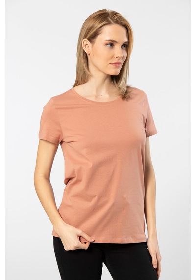 Wtshirt London Kısa Kollu Bisiklet Yaka Kadın T-shirt Somon 001
