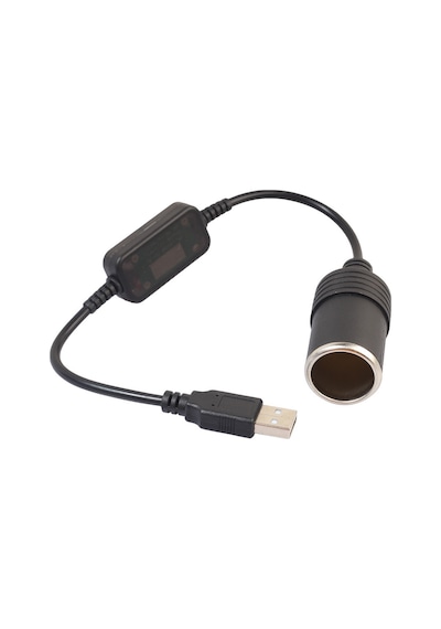 Sürüş Kaydedici Güç Kablosu Usb'den Çakmak Soketi Dişi Konektöre, Usb 5v'dan 12v'a Yükseltici Güç Adaptör Kablosu 5v'dan 12v'a 60 Cm. 1 Adet