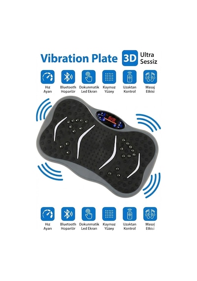 3d 5 Programlı Titreşimli Spor Kondisyon Fitness Egzersiz Aleti Vipration Plate