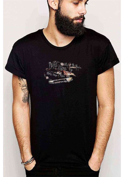 Anime Death Note Baskılı Siyah Erkek Tshirt