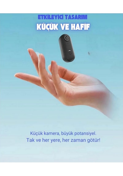 Vtn-11 Mini 4k Aksiyon Vücut Kamerası Giyilebilir Video Kaydedici 32gb Hafıza Kartı Hediyeli Siyah