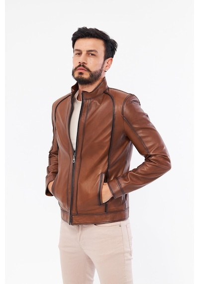 Derinss Der198 Hakiki Deri Erkek Taba Mont 001