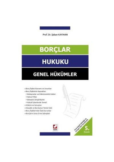 Borçlar Hukuku Genel Hükümler Şaban Kayıhan Seçkin