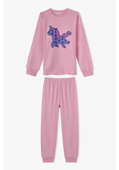 Penti Kız Çocuk Pembe Loving Unicorn Pamuklu Uzun Kollu Pijama Takımı
