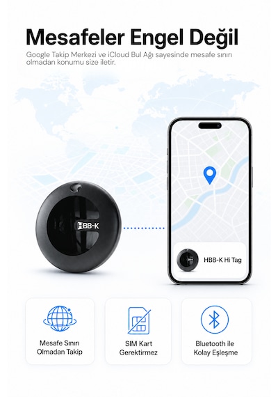 Hi Tag Akıllı Takip Cihazı Android ve İOS Uyumlu (2'li Paket)