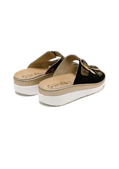 Sandalet Kadın 5619 Green Life Stretch Women's Footwear Black Siyah
