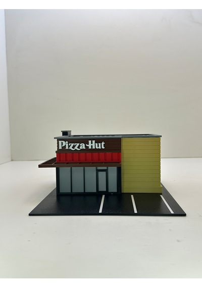 3d Baskı 1/64 Ölçekli Pizza Hut Bina Tasarımlı Diorama Araç Sergileme Garajı