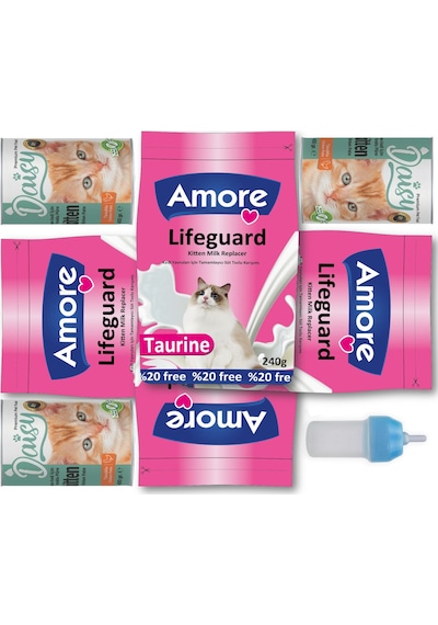 LifeGuard Yavru Kedi Süt Tozu 4x240gr + 3 Konserve ve Biberon