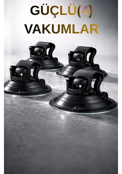 Güneşlik Perde Yan Cam Düz Siyah Vantuzlu 2li
