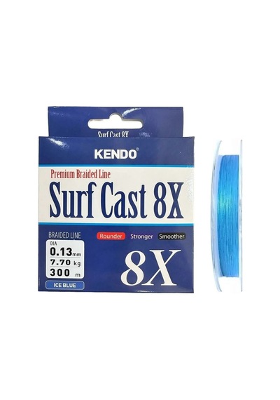 Kendo Surf Cast 8x Fighting 300mt 0,13mm Ice Blue Örgü İp Misina