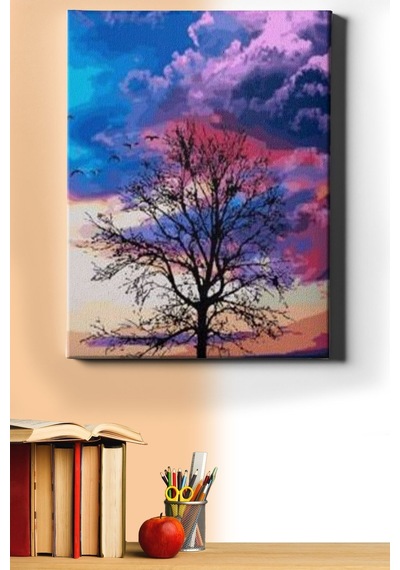 Webstyle Sayılarla Boyama Seti Kasnaklı Yalnız Ağaç 50 X 65 Cm
