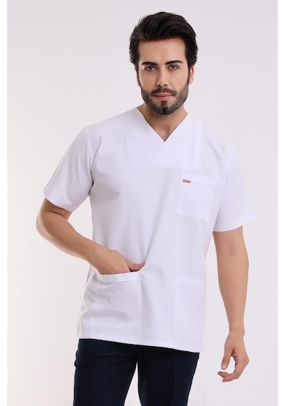 Zarf Yaka Erkek Tek Üst - 171 Beyaz-6348