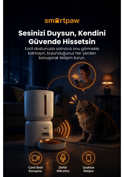 Smartpaw Fresh Feeder Pro Kameralı Akıllı Otomatik Mama Kabı Distribütör Garantili