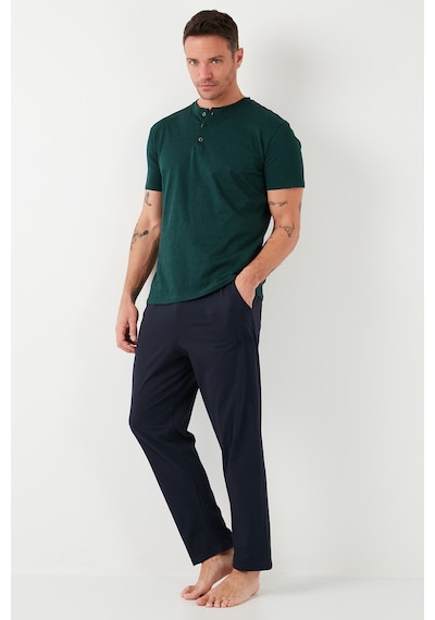 Buratti Pamuklu Beli Lastikli Regular Fit Kısa Kollu Erkek Pijama Takımı 6572009 Yeşil Buratti Pamuklu Beli Lastikli Regular Fit Kısa Kollu Erkek Pijama Takımı 6572009 Yeşil