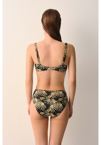 Suwen Palm Biyeli Şerit Detaylı Bikini Alt Sb26260372372 Çok Renkli