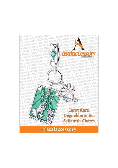 Tarot Kartı Değneklerin Ası Charm Gümüş