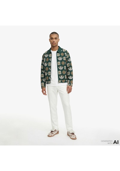 Adidas Monogram Allover Print Loose Yeşil Ceket Jy2997