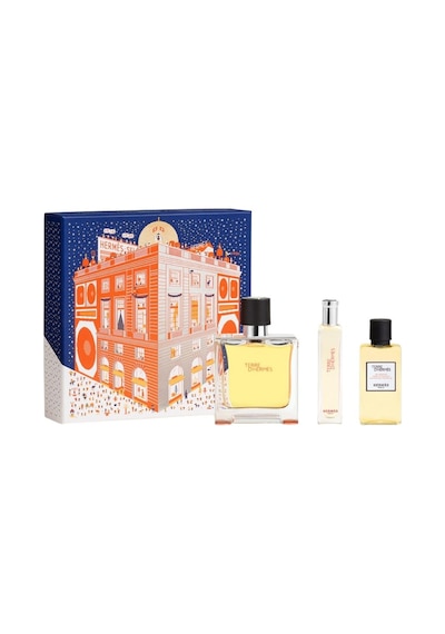 Hermes Terre D'hermes Parfum 75 Ml + 15 Ml + 40 Ml Shower Gel Erkek Parfüm Seti Odunsu