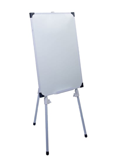 Teleskopik Ayaklı Beyaz Okul Yazı Tahtası Yazı Kalemi + Silgi 60x90 Beyaz