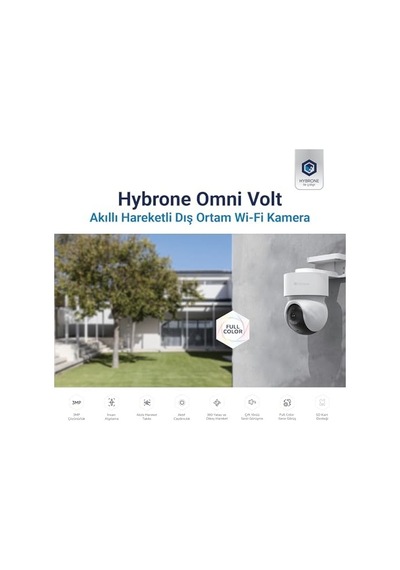 Omni Volt Dış Ortam Wi-fi Akıllı Kamera, Renkli Gece Görüşü, 360 Derece Görüntüleme, İnsan Algılama, Çift Yönlü Sesli Görüşme, Siren