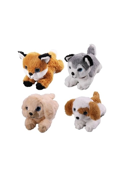 Havlayan Yatan Peluş Köpek 25 Cm Oyuncak Çok Renkli