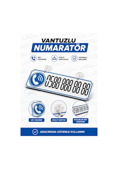 Ford Puma Dekor Plakalı Numaratör Mavi 20,5 X 7,5